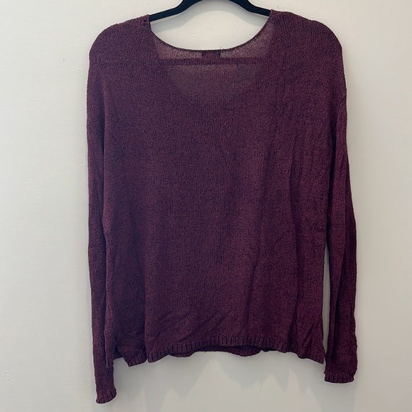 Garage oversized scoop neck sweater, Size XS-S, Burgundy, EUC - Picture 2 of 4